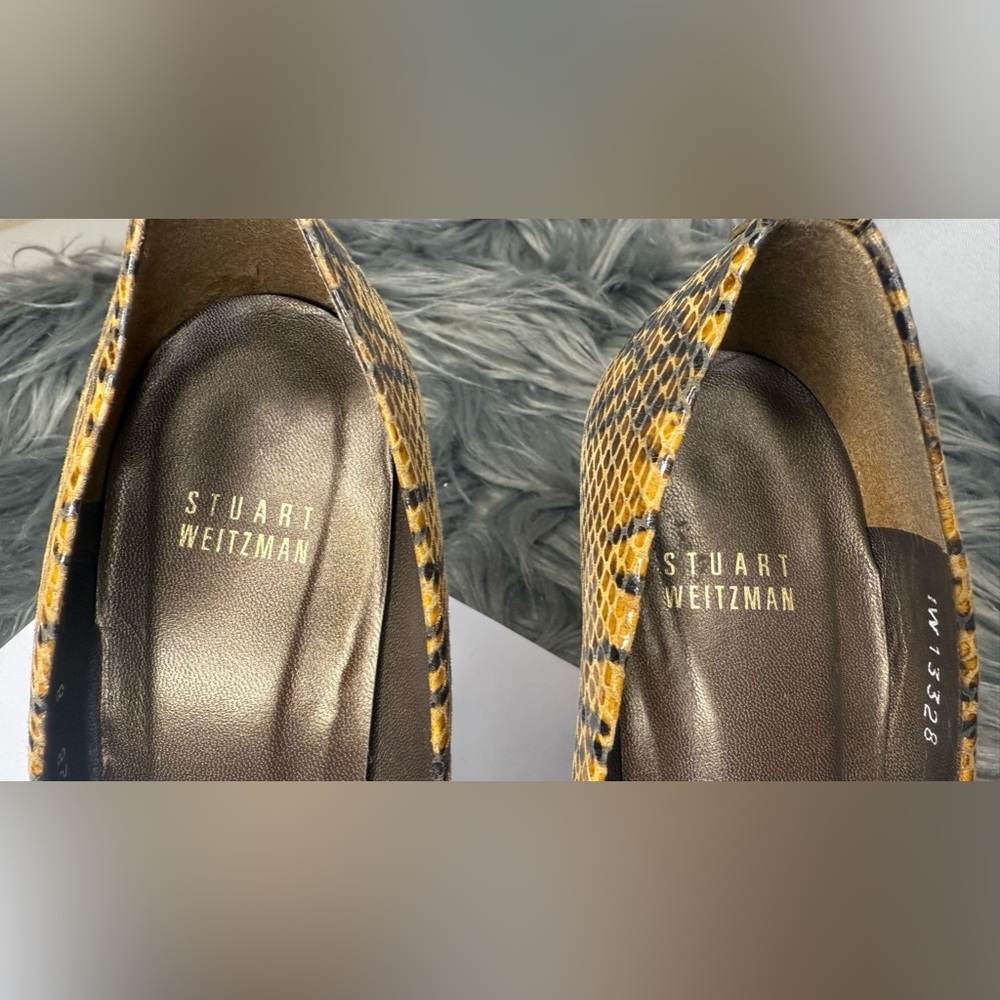 Stuart Weitzman Lille Cognac Brown Python Leather… - image 3